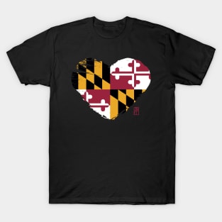 U.S. State - I Love Maryland - Maryland Flag T-Shirt